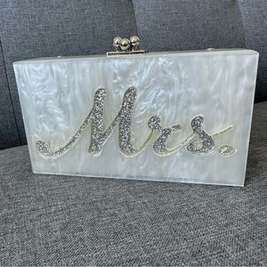 Mrs. Acrylic Bridal Handbag Clutch